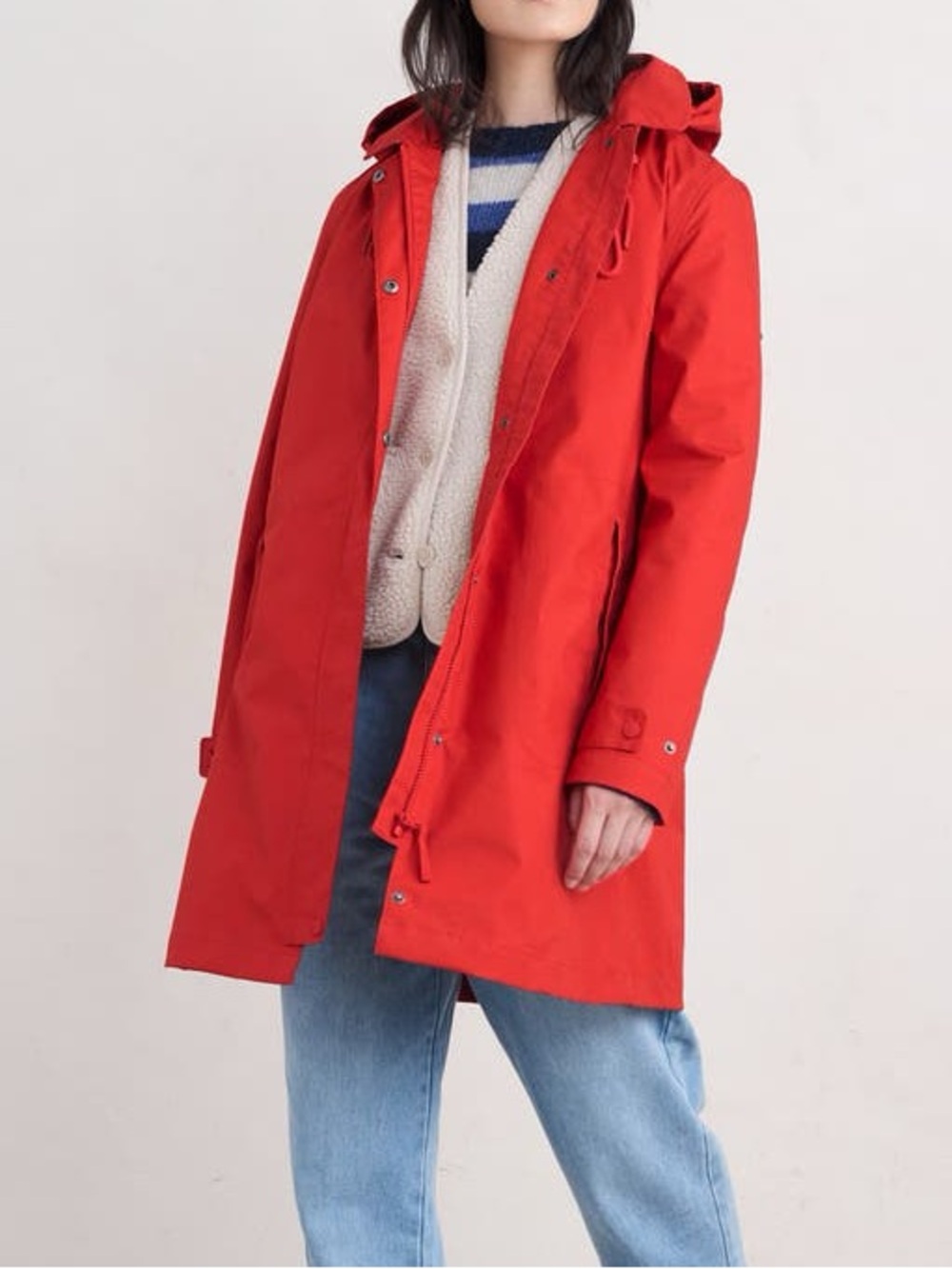 Seasalt Cornwall Cloudburst Waterproof Organic Cotton Coat. Size 14 Women #361